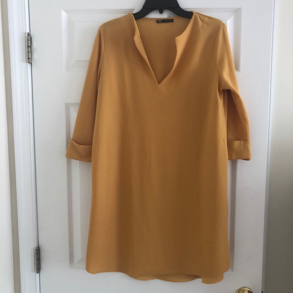 Yellow shirt dress